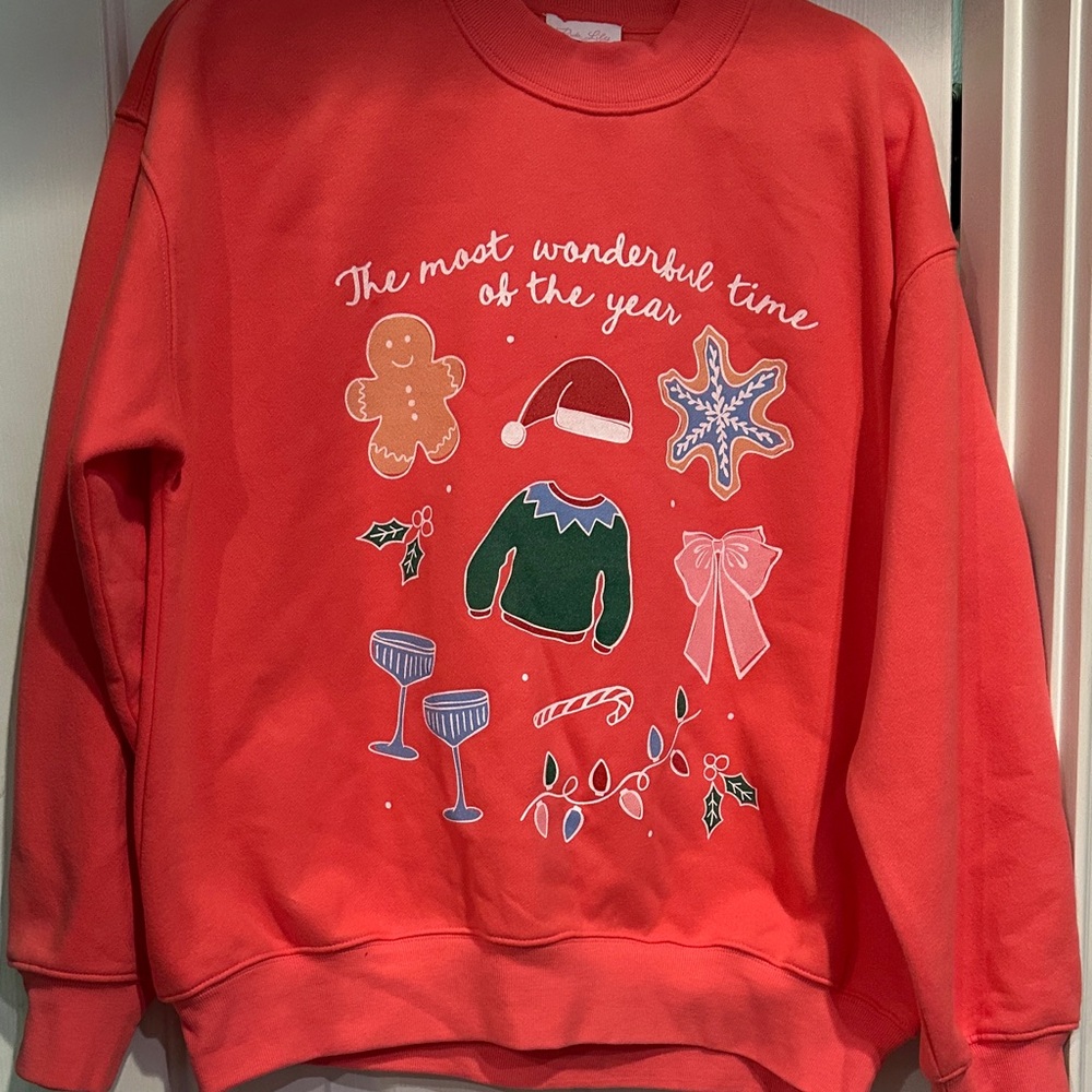 Pink Lily small peach colored sweatshirt. Like new